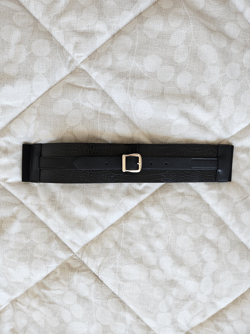 Black House White Market Genuine Leather Waist Belt with Gold Buckle – Size S